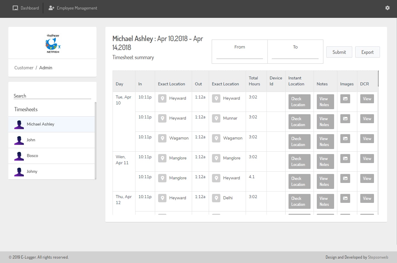 Admin Panel for Employee Management